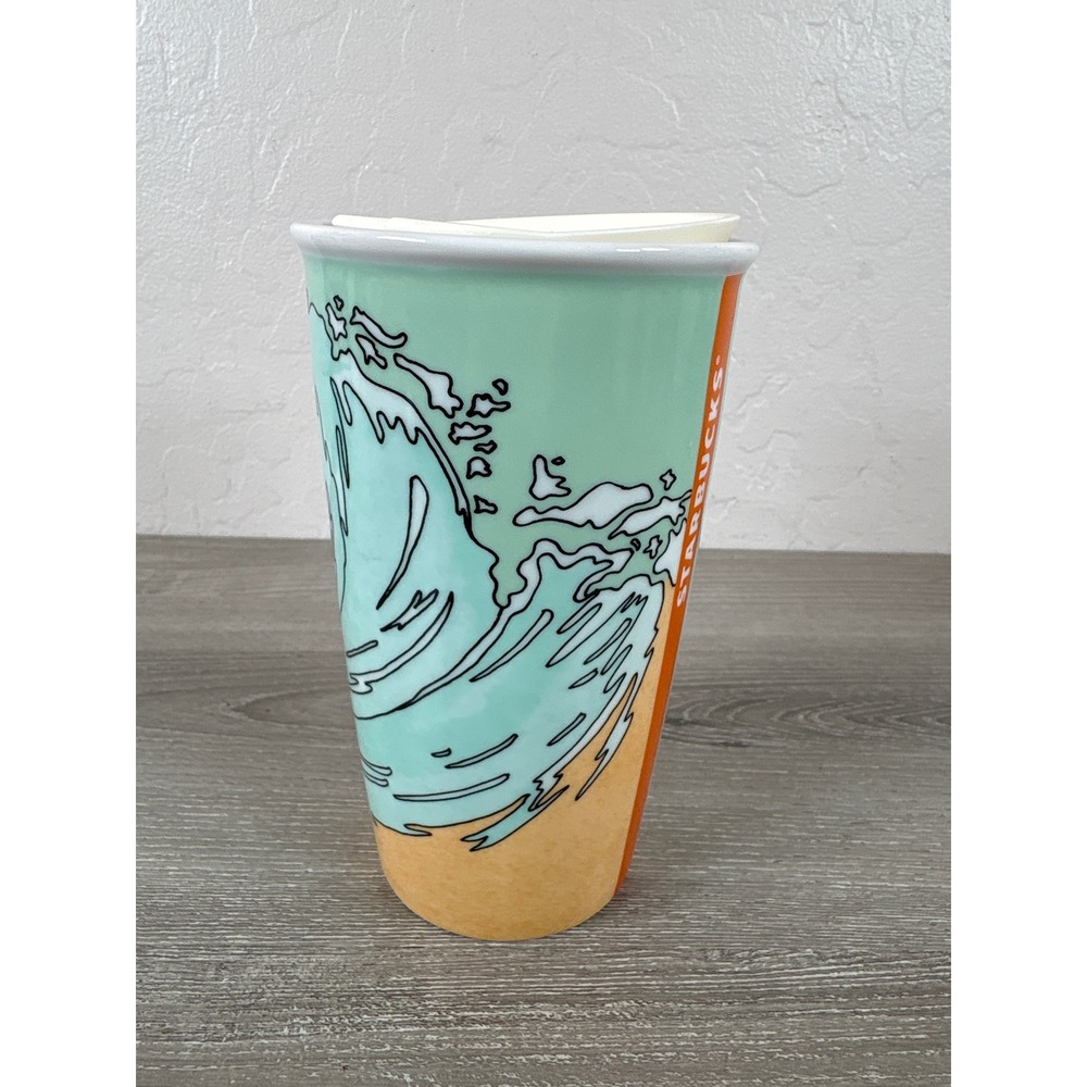 Starbucks San Diego Local Collection Ceramic Traveler Tumbler Mug 12oz Surf Van - Picture 3 of 8